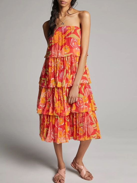 Anthropologie Dresses & Skirts - Anthropologie Verb Ravenna Tiered Midi Dress Size large  NWT